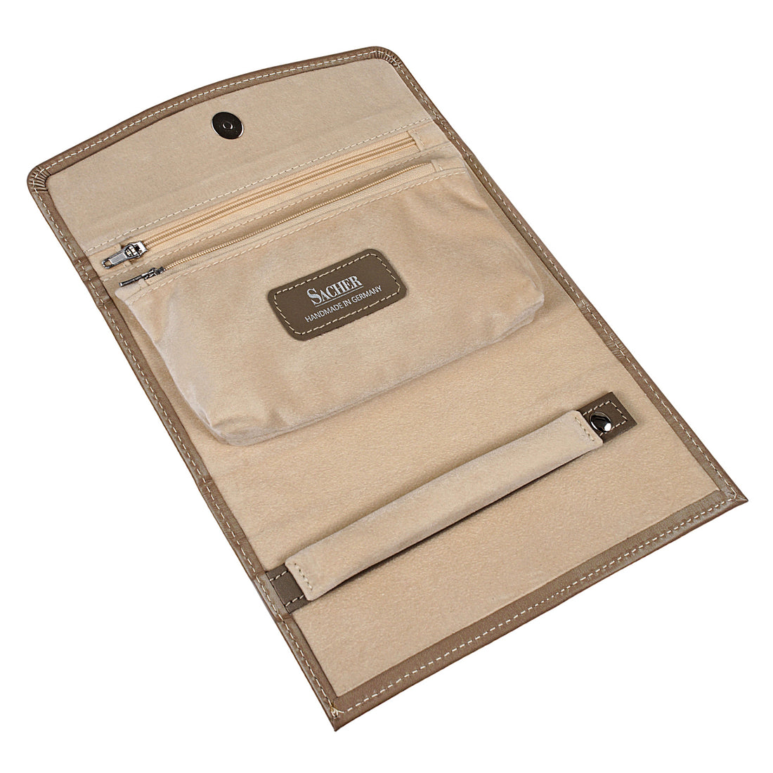Jewellery roll nature / taupe (leather)