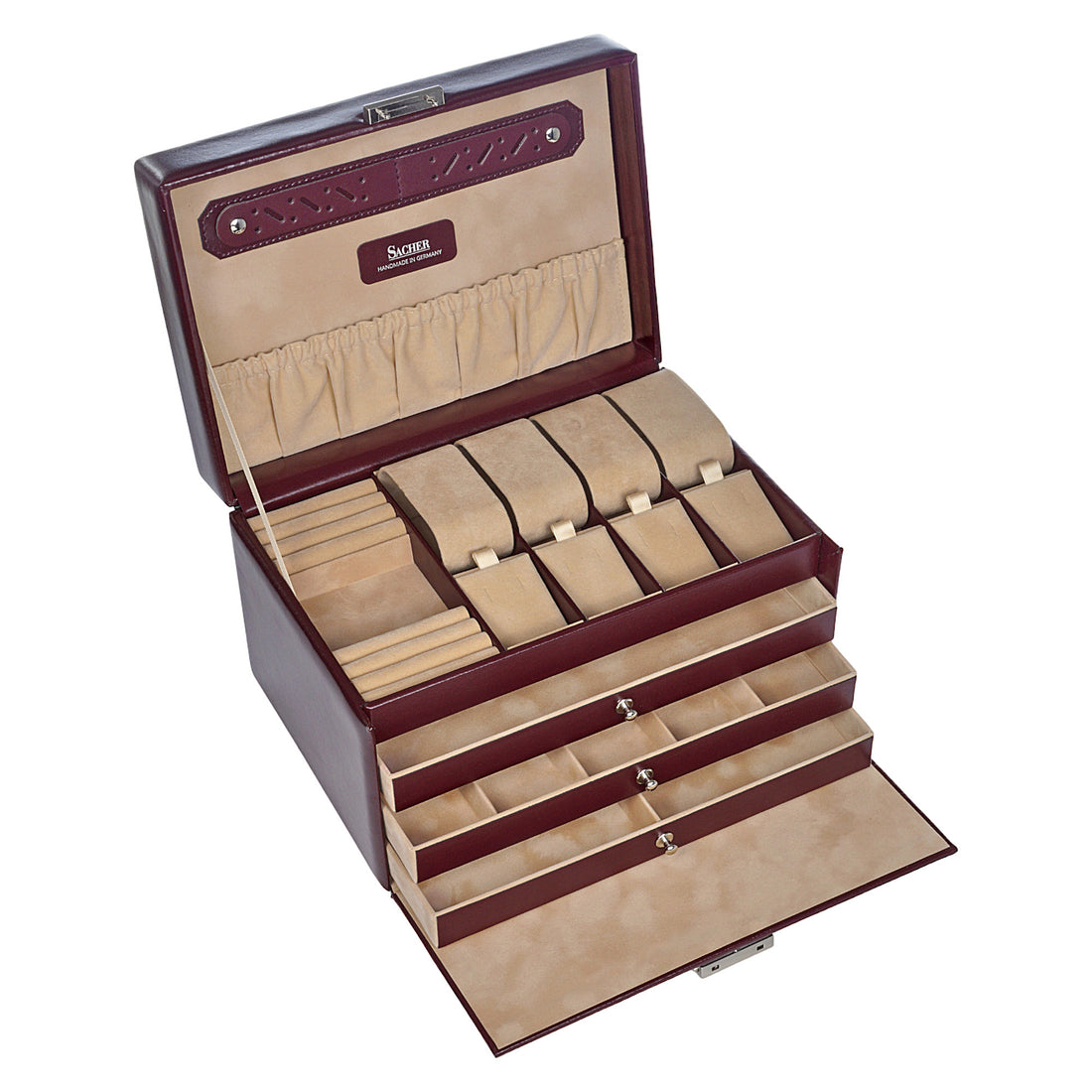Smykkeskrin Katja new classic / bordeaux (læder)