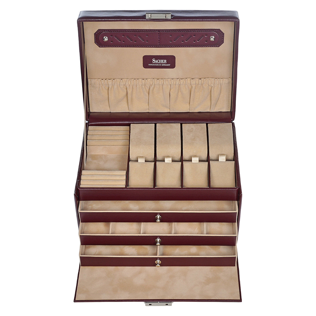 Smykkeskrin Katja new classic / bordeaux (læder)