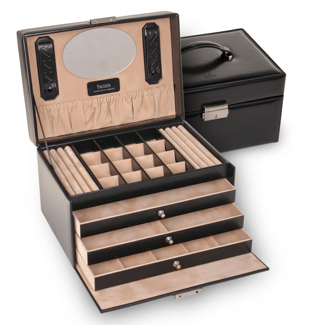 Jewellery box Lena new classic / black (leather)