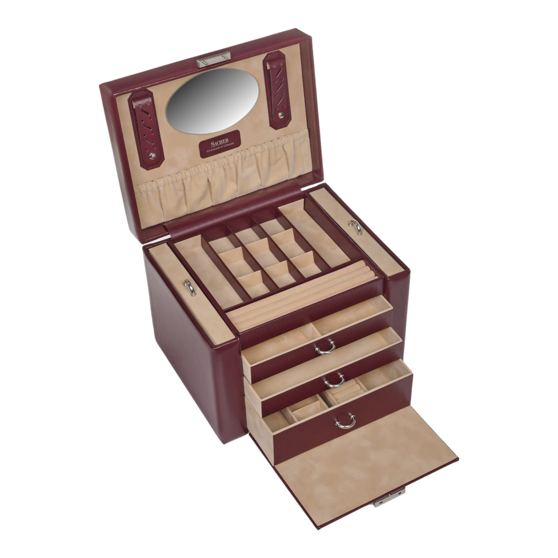 Smykkeskrin Marta new classic / bordeaux (læder)
