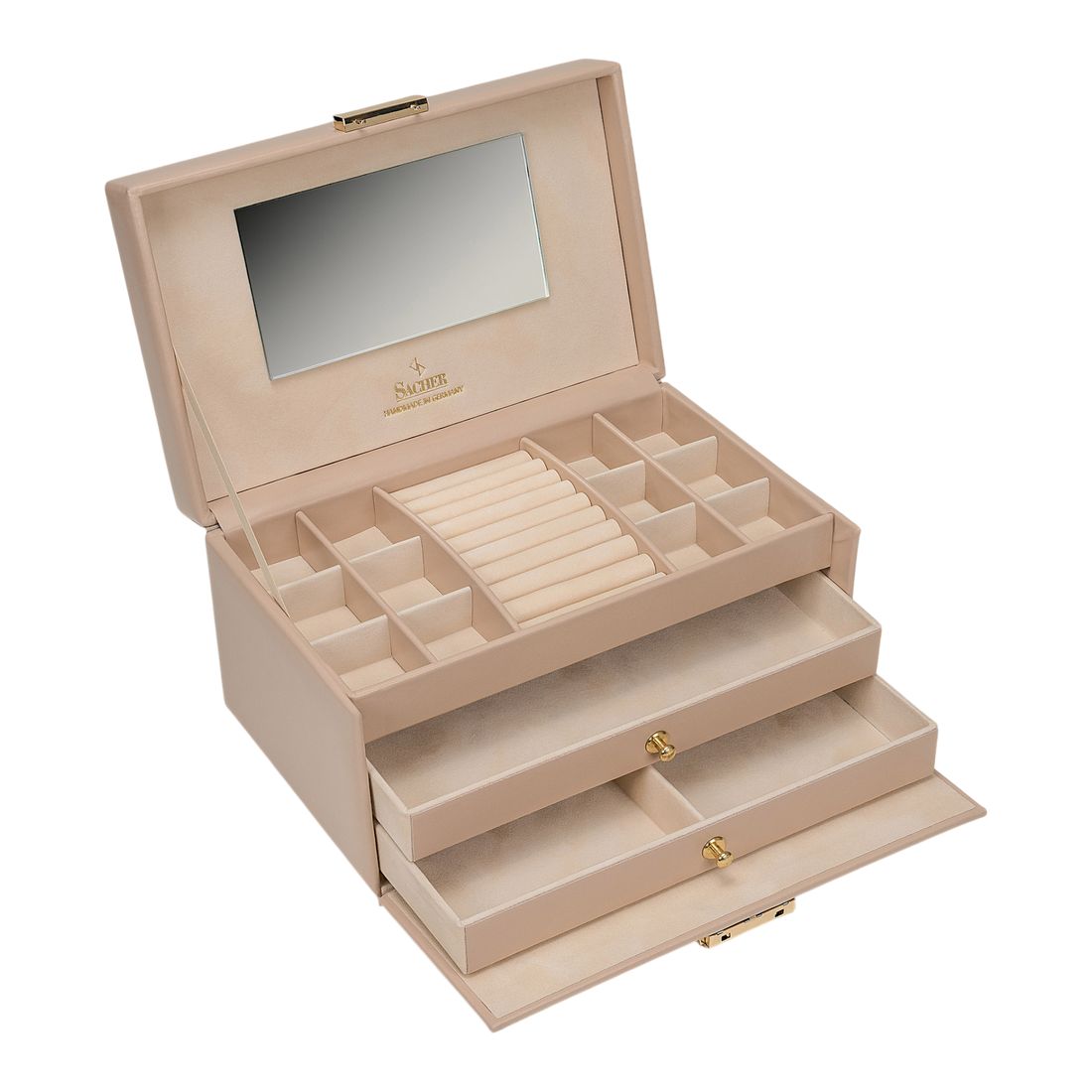 Schmuckkasten Emma pastello / beige (Leder)