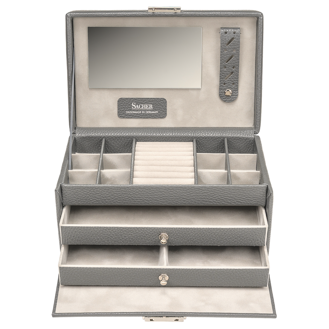 Jewelry box Emma granello / grey (full cowhide)