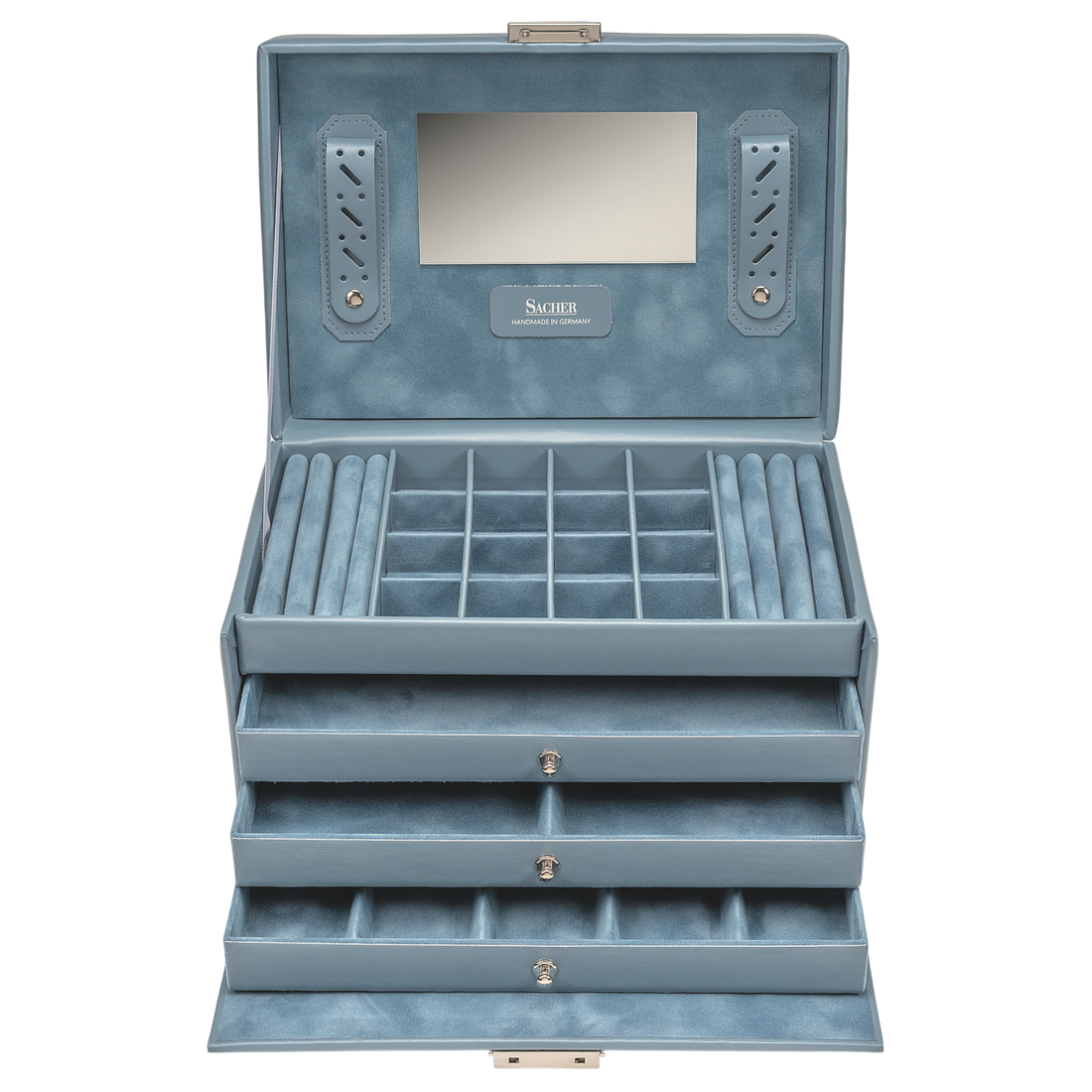 Jewelry box Lena pastelo / light blue (leather)