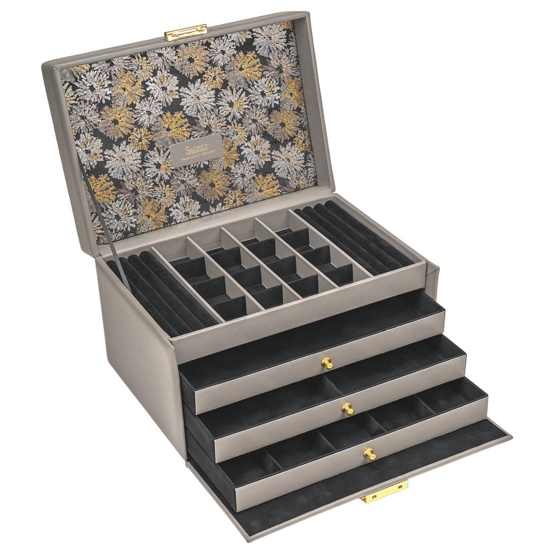 Jewelry box Lena fleur venice / grey (leather)