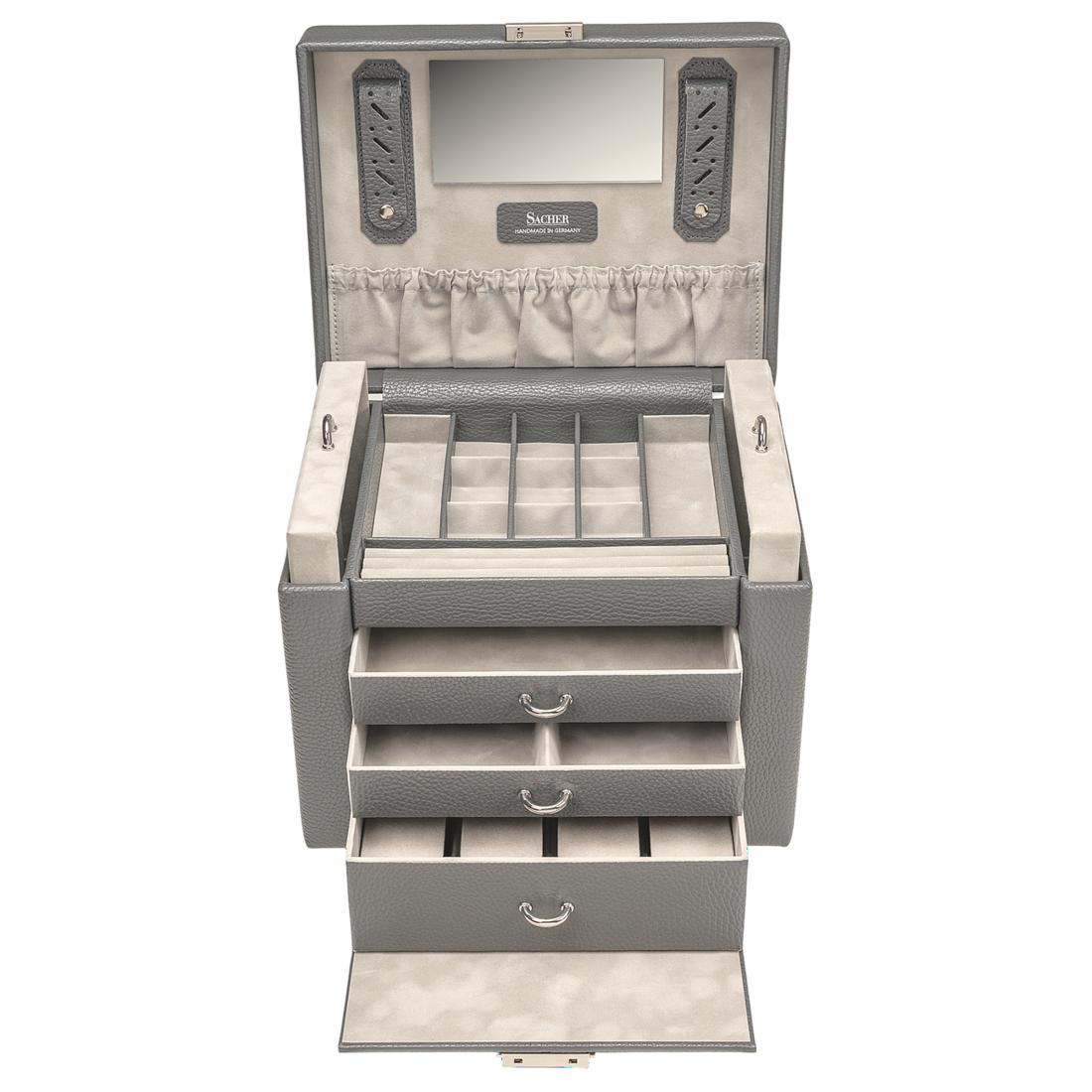 Jewelry box Marta granello / grey (full cowhide)