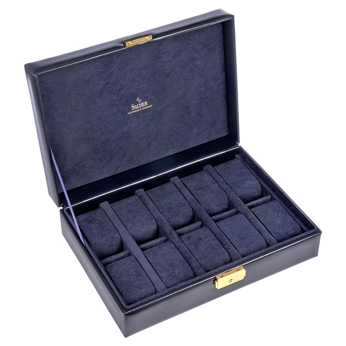Watch case for 10 watches acuro / navy (leather)