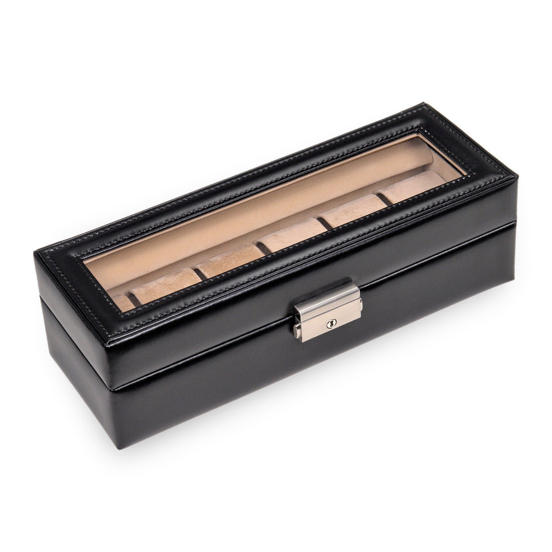 Watch case for 6 watches new classic / black (leather)