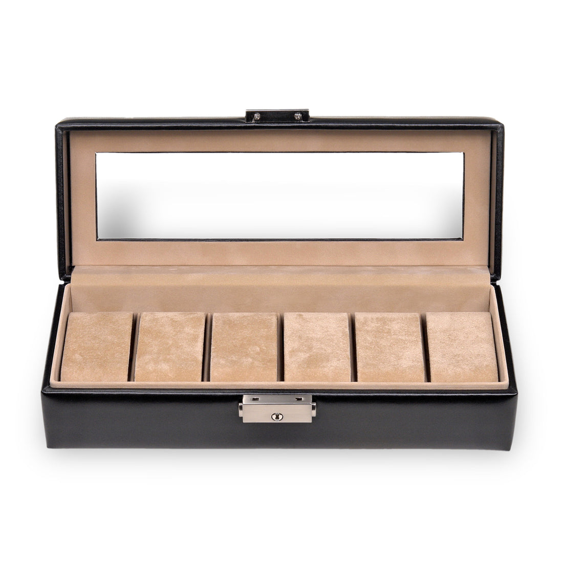 Watch case for 6 watches new classic / black (leather)