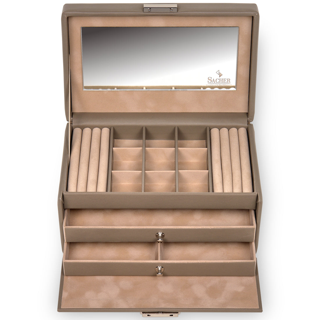 Jewellery box Elly nature / taupe (leather)