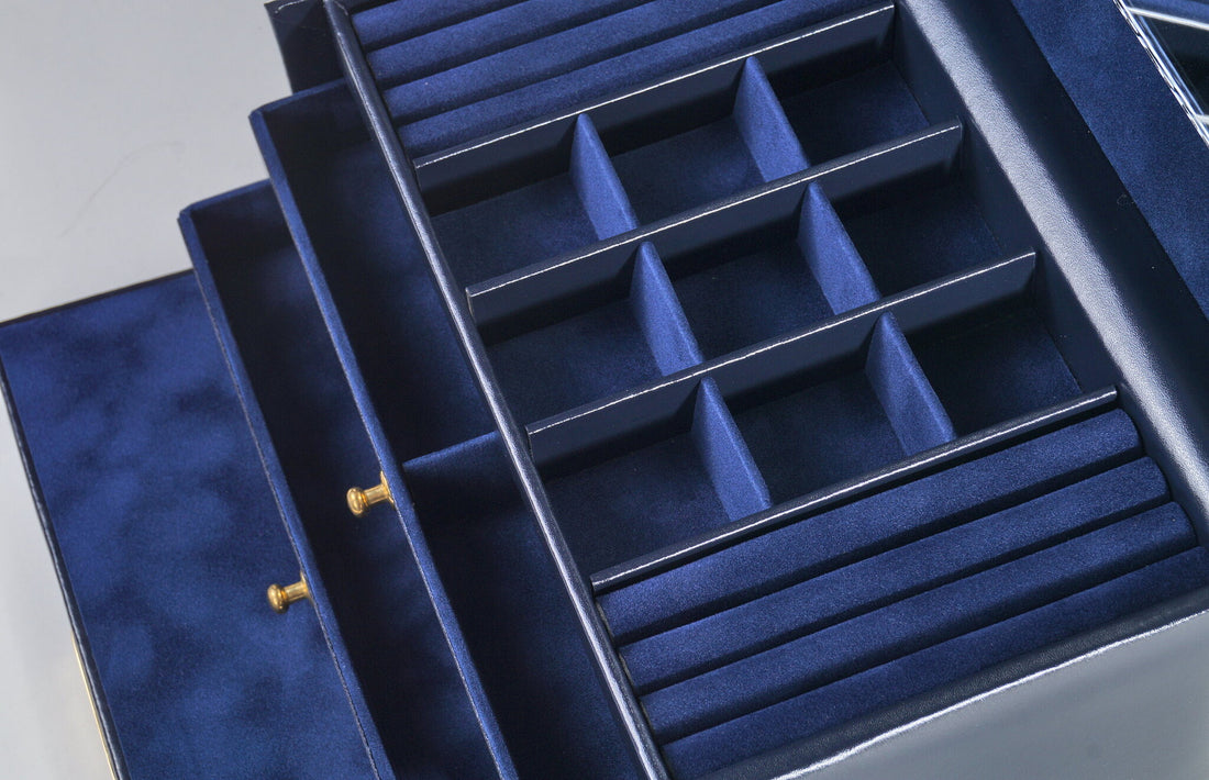 Jewellery box Elly acuro / navy (leather)