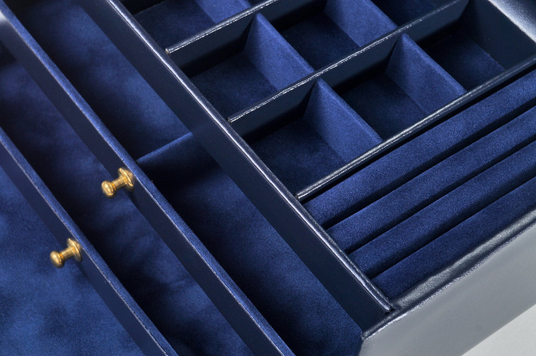 Jewellery box Elly acuro / navy (leather)