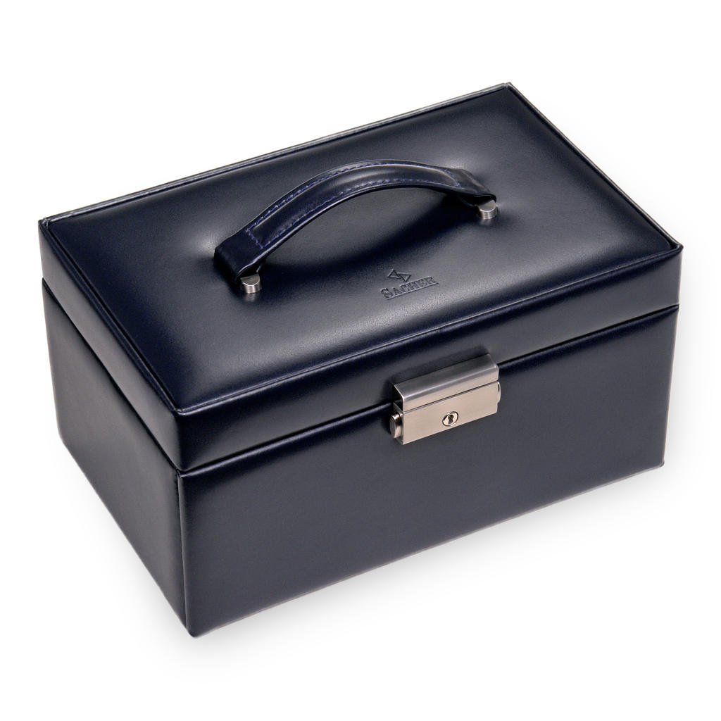 Smykkeskrin Elly florage / navy (læder)