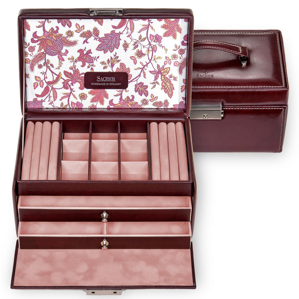 Smykkeskrin Elly florage / bordeaux