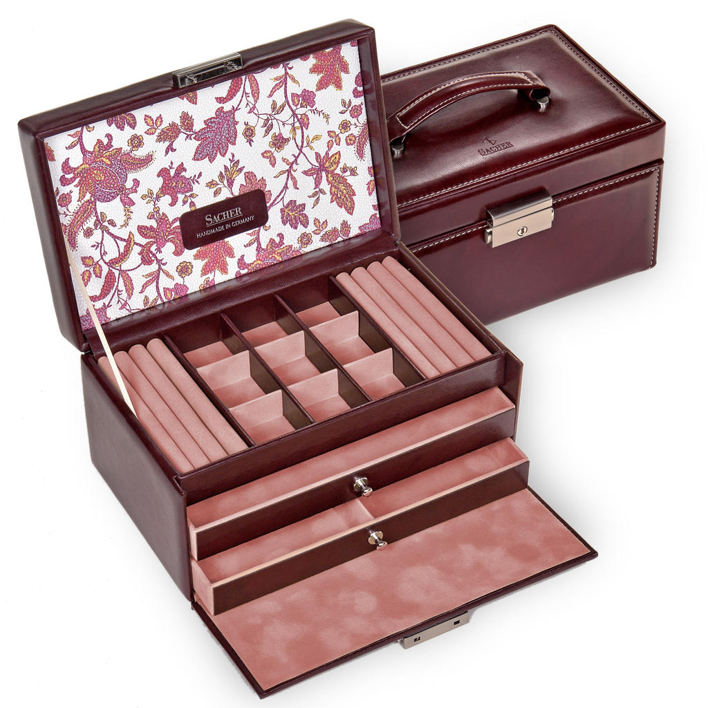 Smykkeskrin Elly florage / bordeaux