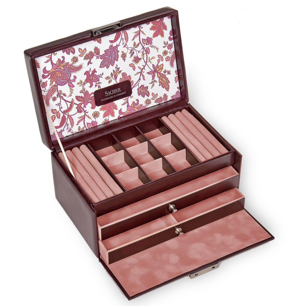Smykkeskrin Elly florage / bordeaux