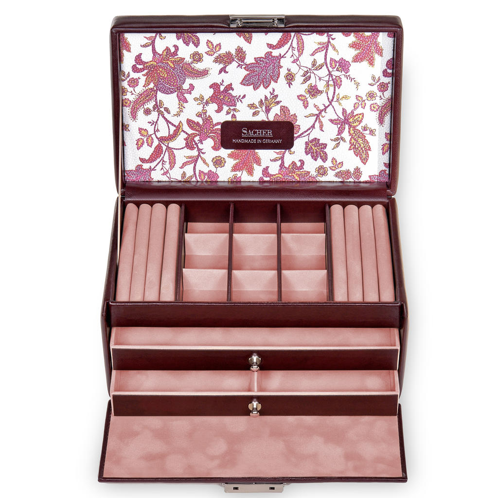 Smykkeskrin Elly florage / bordeaux