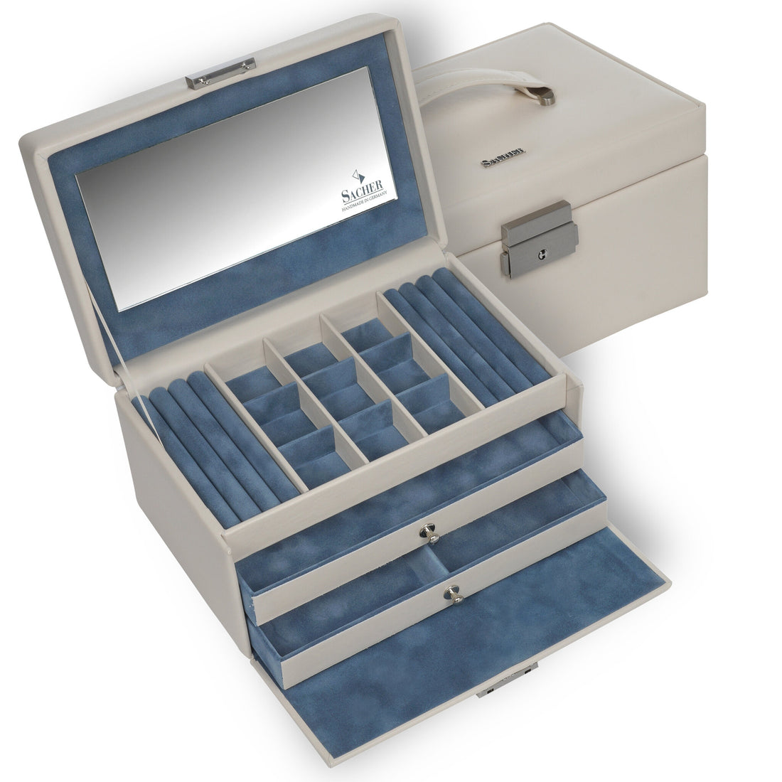 Jewellery box Elly elegance / ivory (full cowhide)