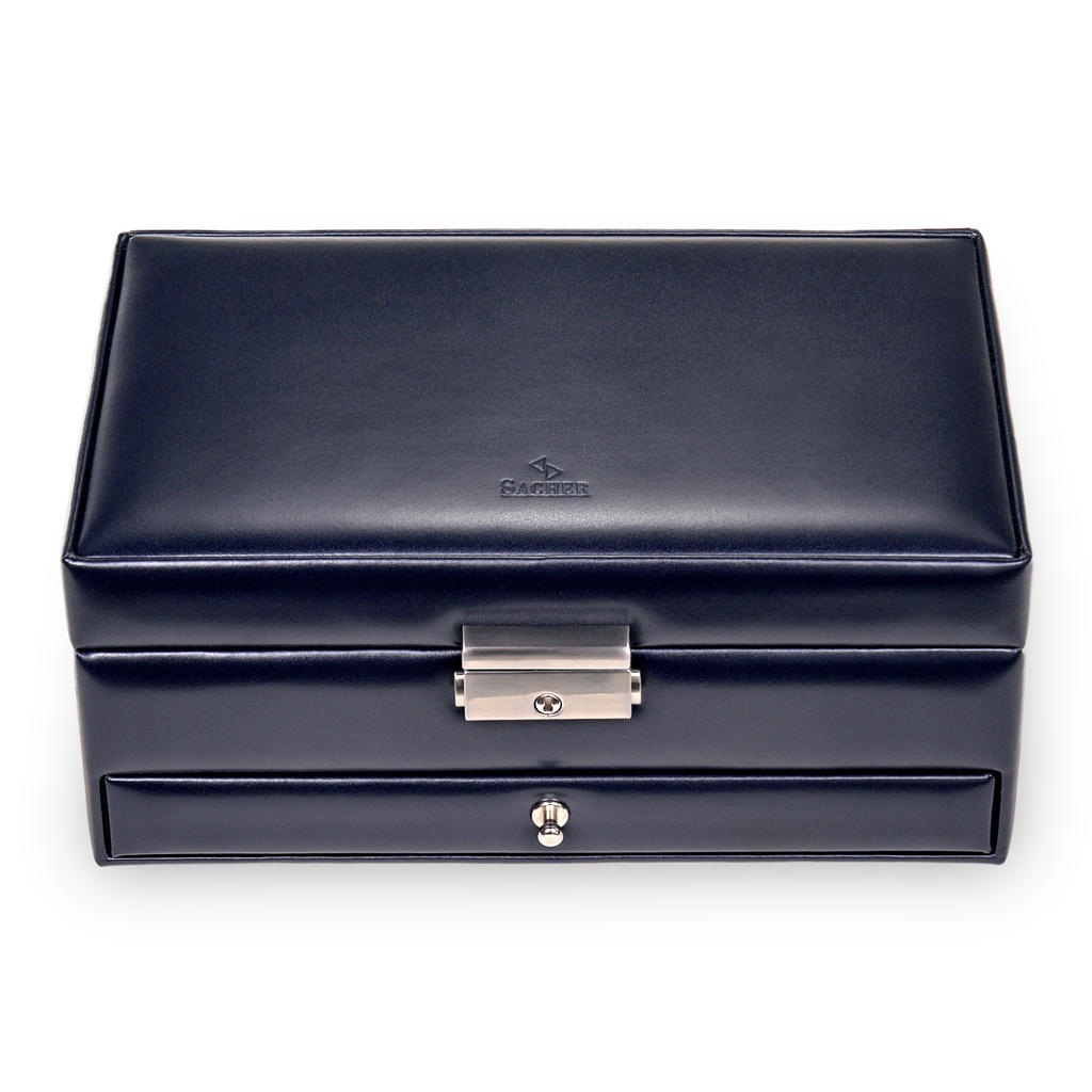 Jewellery box Helen florage / navy (leather)