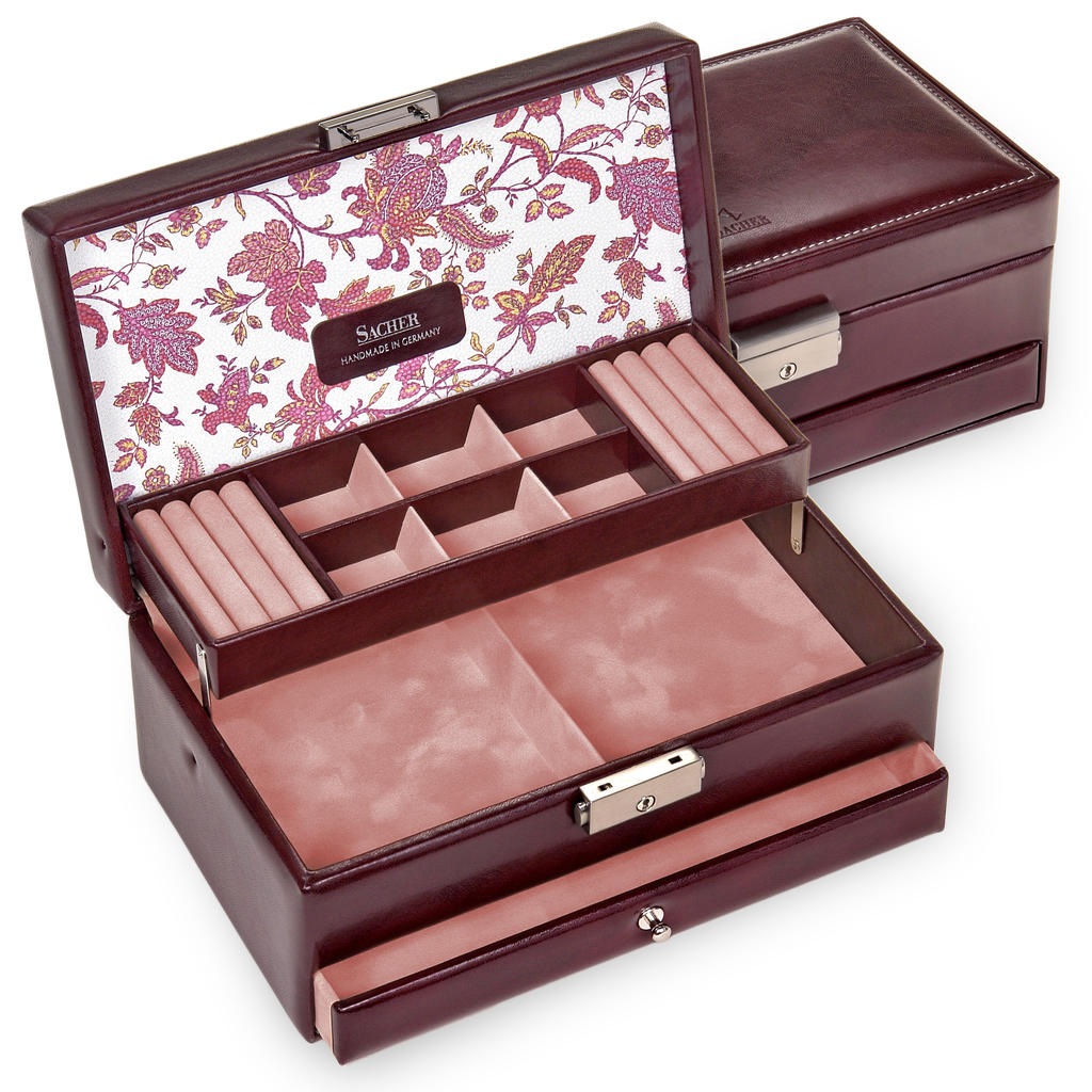 Jewellery box Helen florage / bordeaux