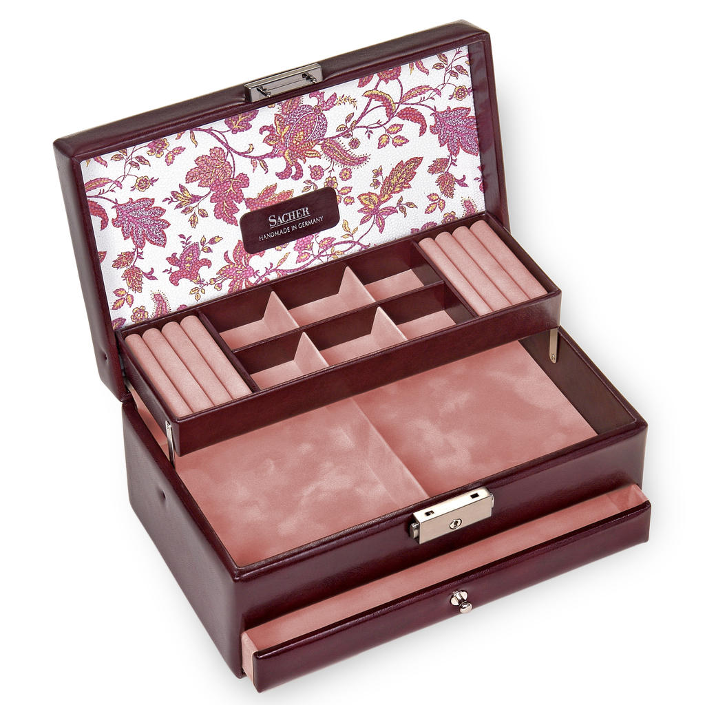 Jewellery box Helen florage / bordeaux