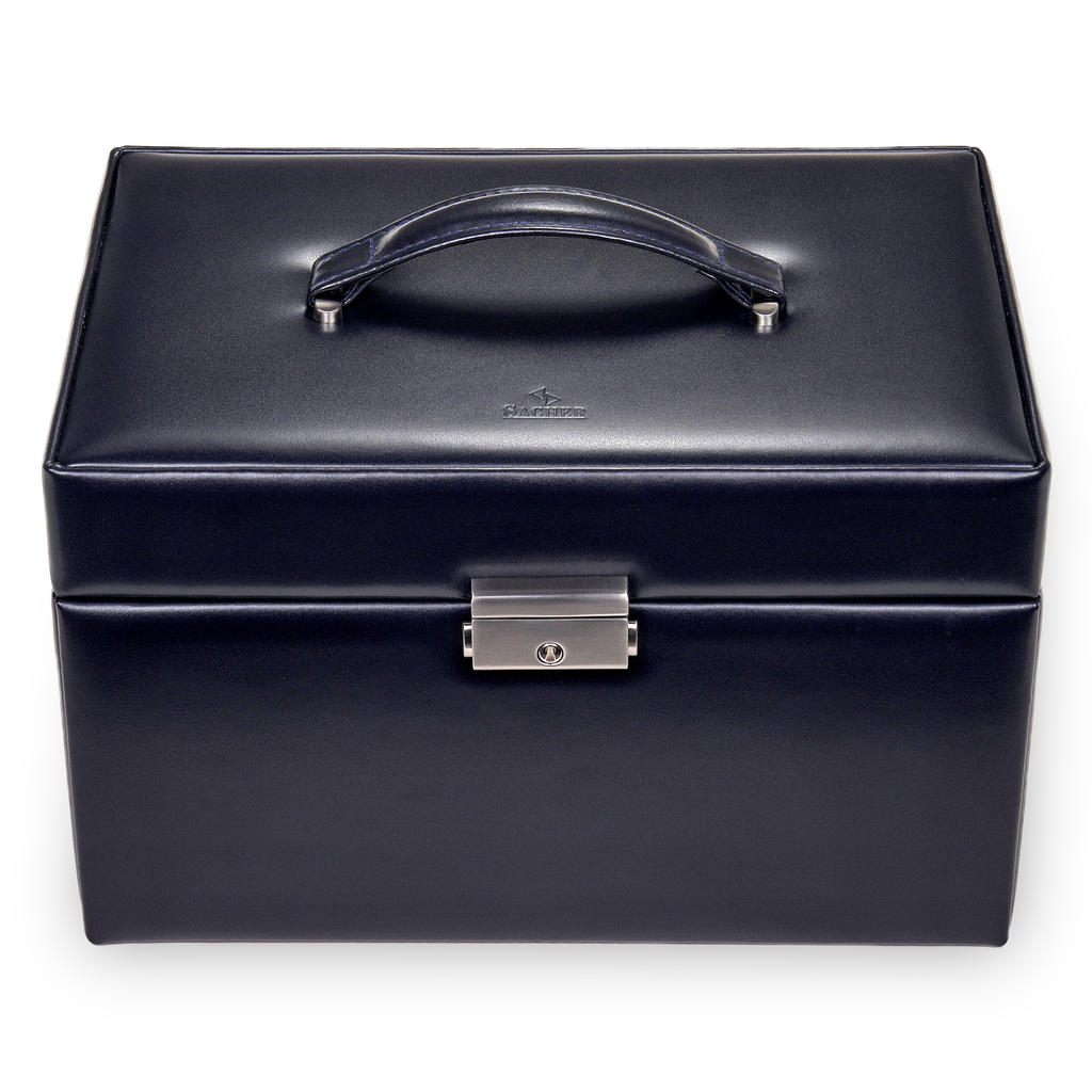 Smykkeskrin Jasmin florage / navy (læder)