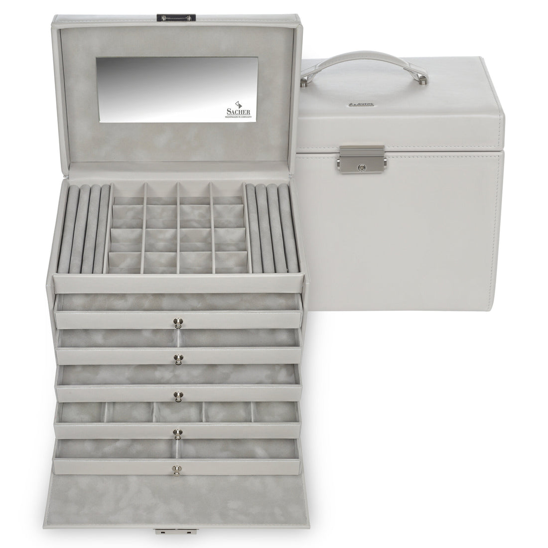 Nina elegance smykkeskrin / sand (fuld koskind)
