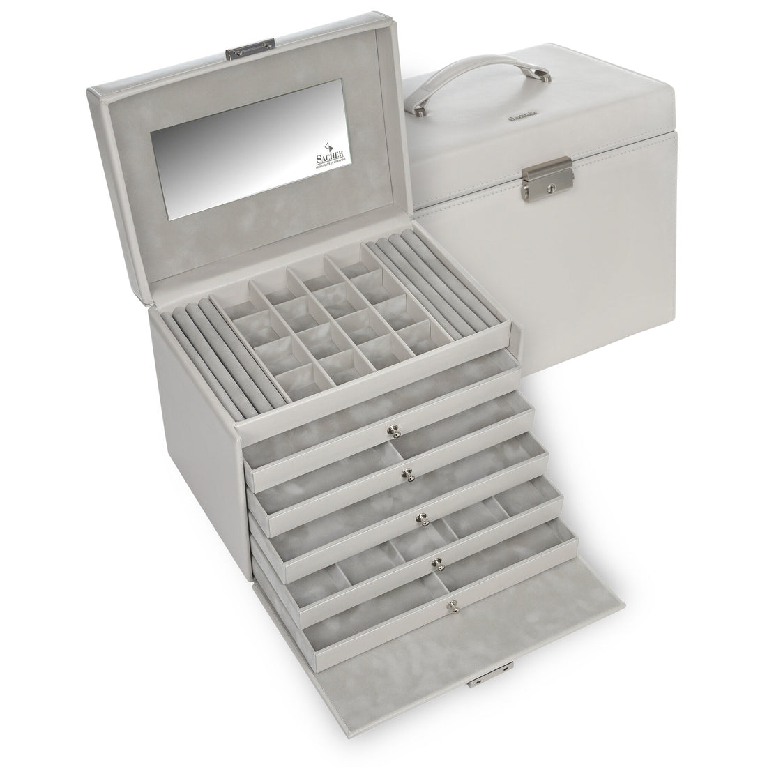 Nina elegance smykkeskrin / sand (fuld koskind)