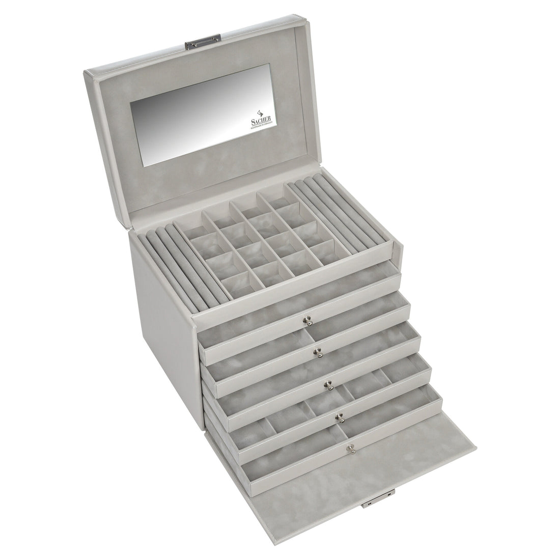 Nina elegance smykkeskrin / sand (fuld koskind)