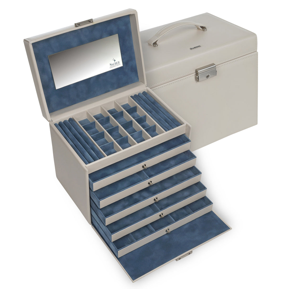 Nina elegance / ivory jewellery box (full cowhide)
