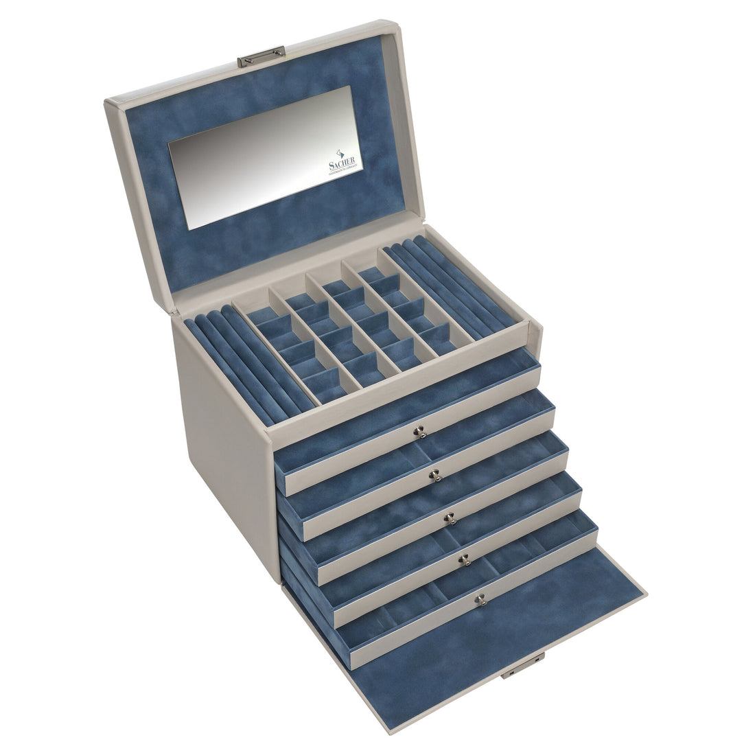 Nina elegance / ivory jewellery box (full cowhide)