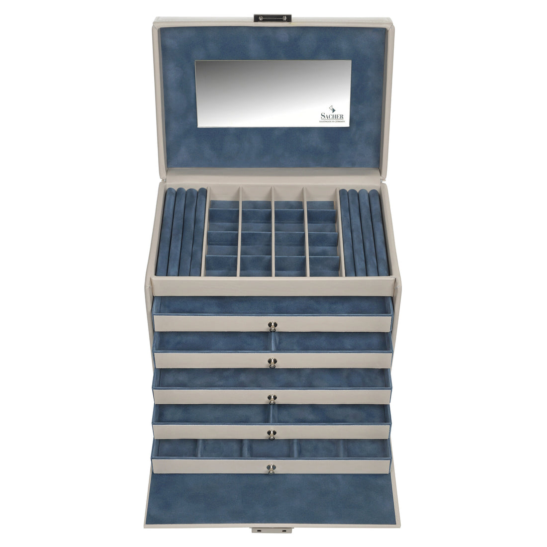 Nina elegance / ivory jewellery box (full cowhide)
