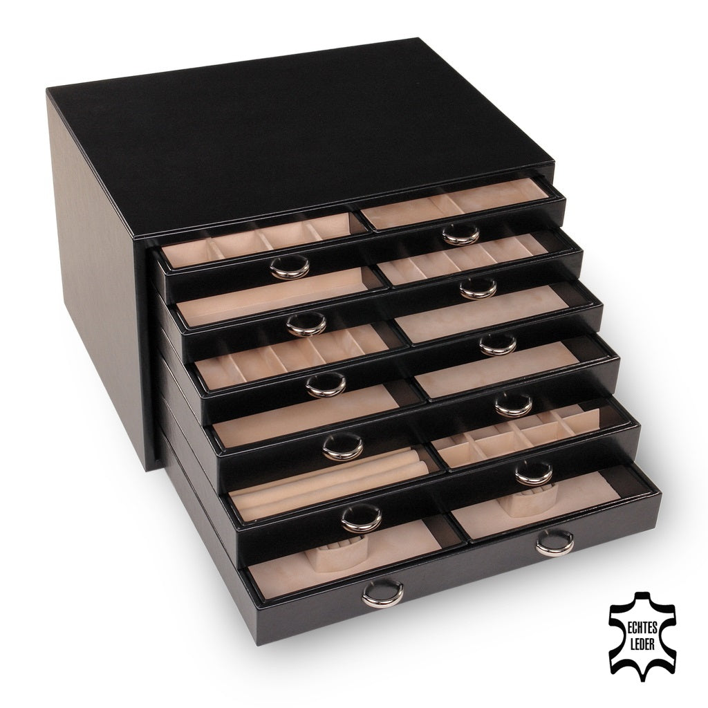 Jewellery chest Grand VARIO vario / black (leather)