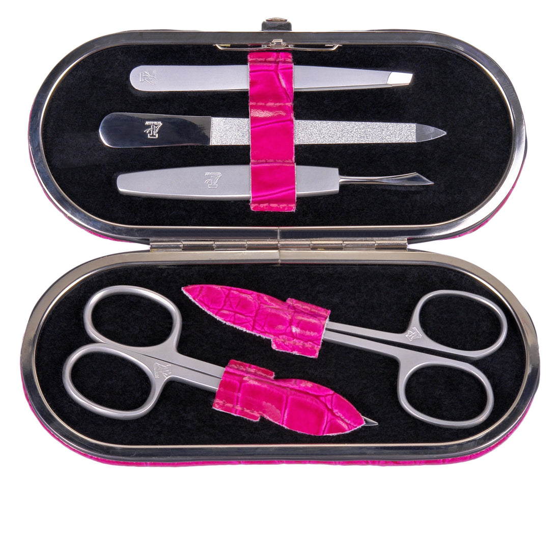 5-piece manicure case Manikürenset / pink (leather)